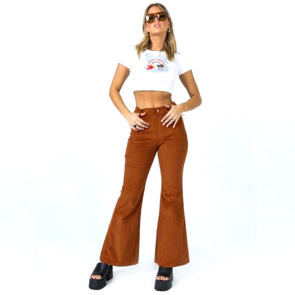 Princess Polly | Corduroy Flared Trousers | Size  0